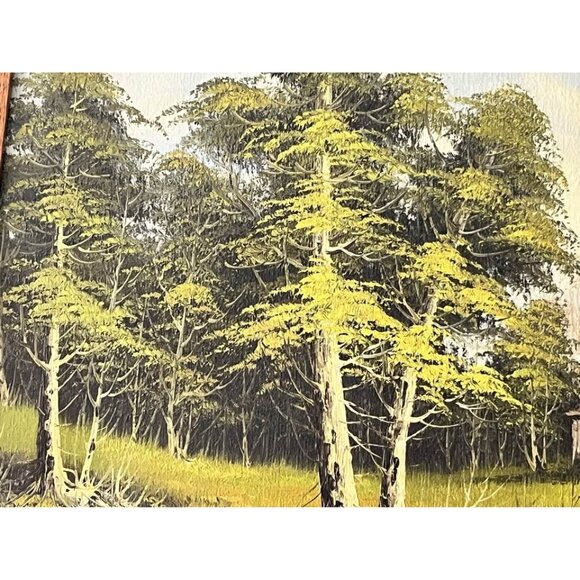 Vintage BRENNER ART Oil Painting Signed-Brenner, cabin scene - Picture 4 of 10